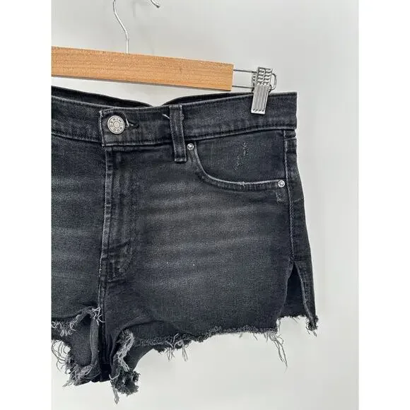 Urban Outfitters BDG Shorts Women 30 Black Denim Tom Girl Mid Rise Cut-Off Jean - Picture 3 of 7